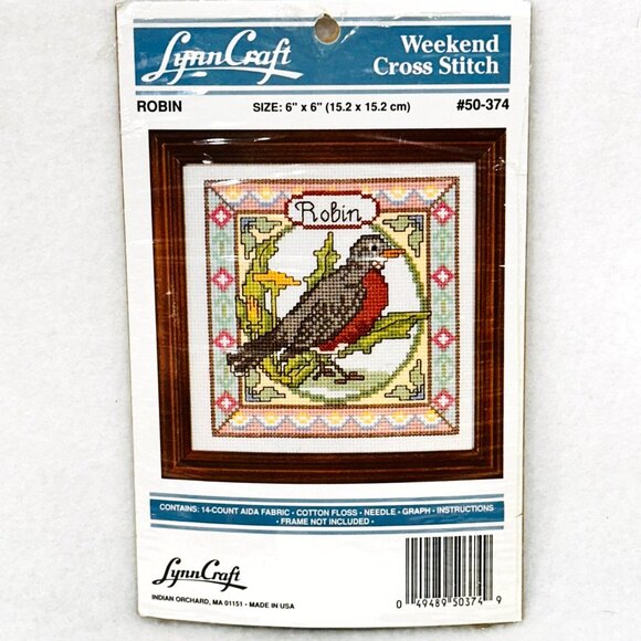 LynnCraft Weekend Cross Stitch Kit "Robin" 6"x6" - New kit/Open - Picture 1 of 5